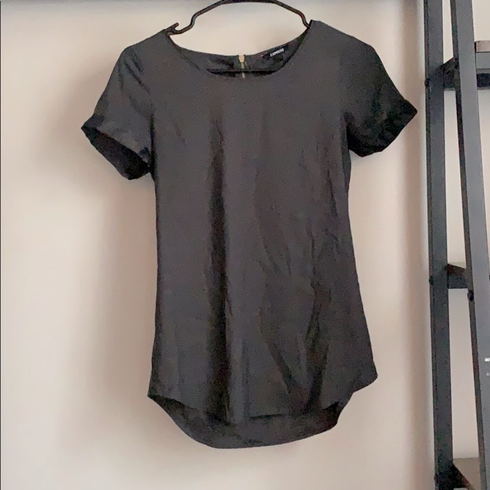 Dark grey satin blouse
